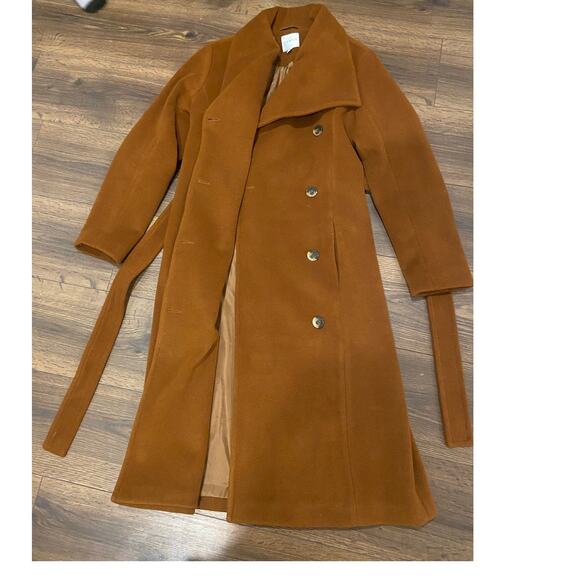 Cyrus Belted Wrap coat knit brown size small - Picture 2 of 14